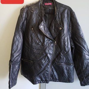Plus Size "leather" Moto Jacket